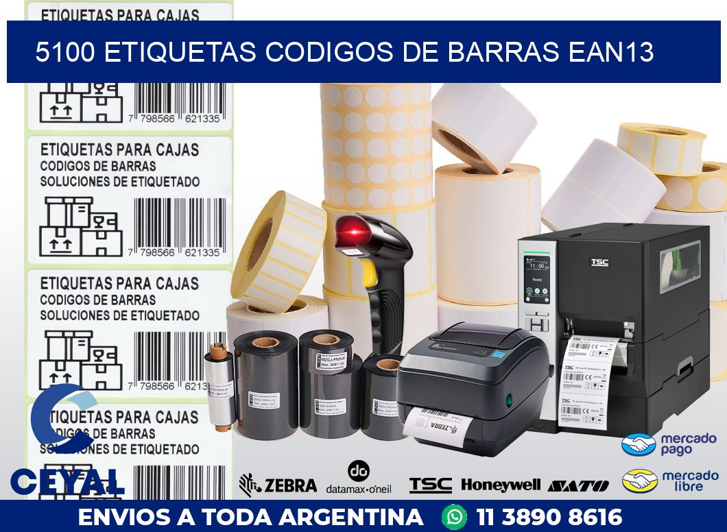 5100 ETIQUETAS CODIGOS DE BARRAS EAN13