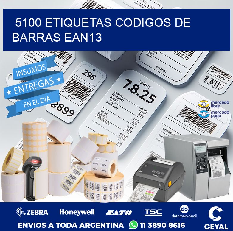 5100 ETIQUETAS CODIGOS DE BARRAS EAN13