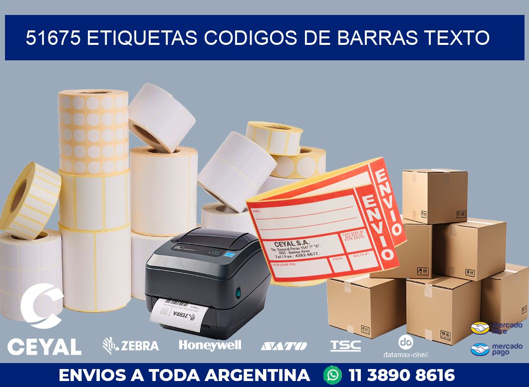 51675 ETIQUETAS CODIGOS DE BARRAS TEXTO