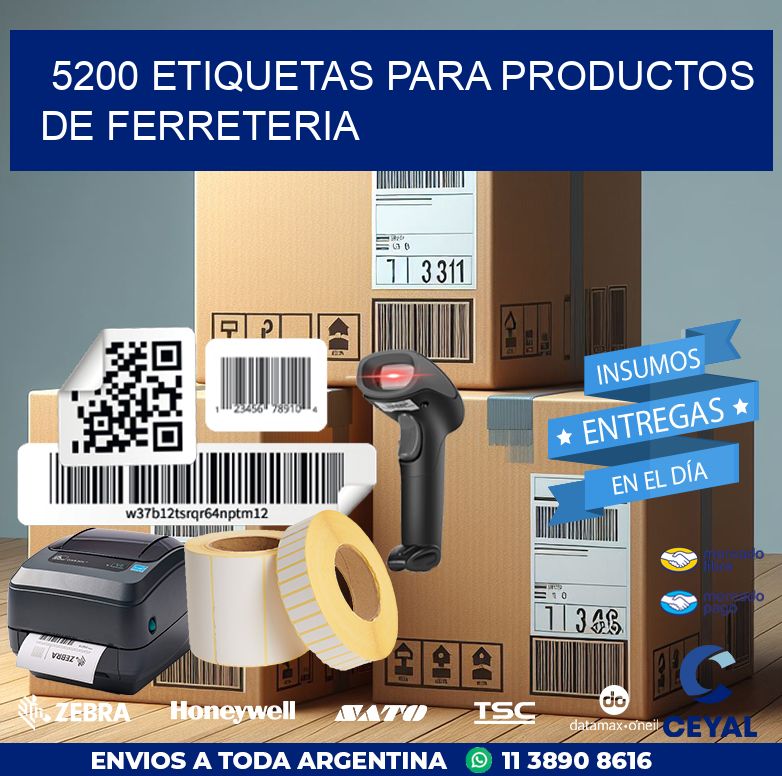 5200 ETIQUETAS PARA PRODUCTOS DE FERRETERIA