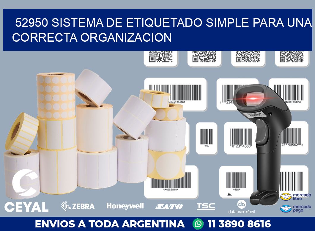 52950 SISTEMA DE ETIQUETADO SIMPLE PARA UNA CORRECTA ORGANIZACION