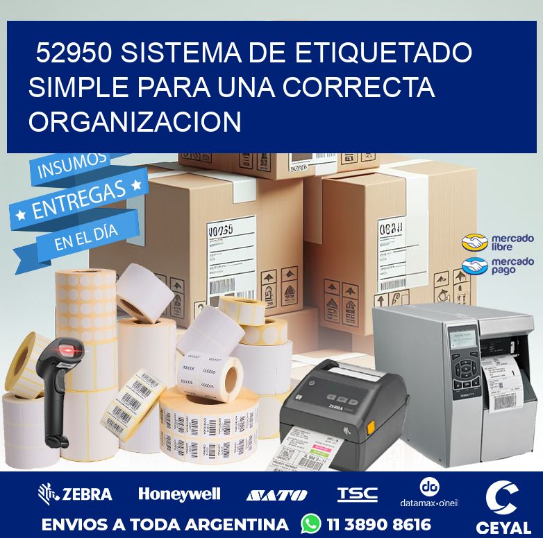 52950 SISTEMA DE ETIQUETADO SIMPLE PARA UNA CORRECTA ORGANIZACION