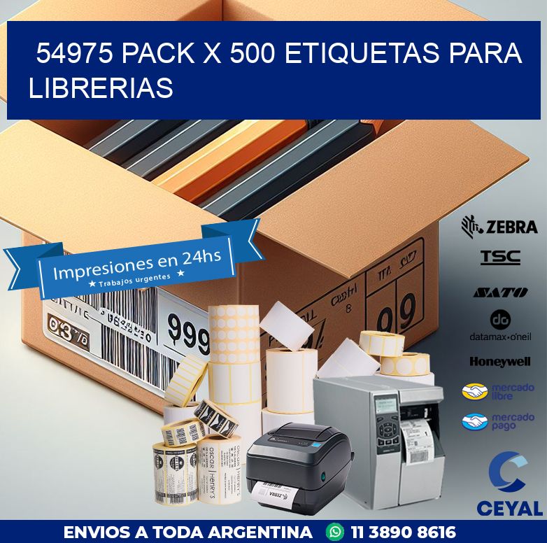 54975 PACK X 500 ETIQUETAS PARA LIBRERIAS