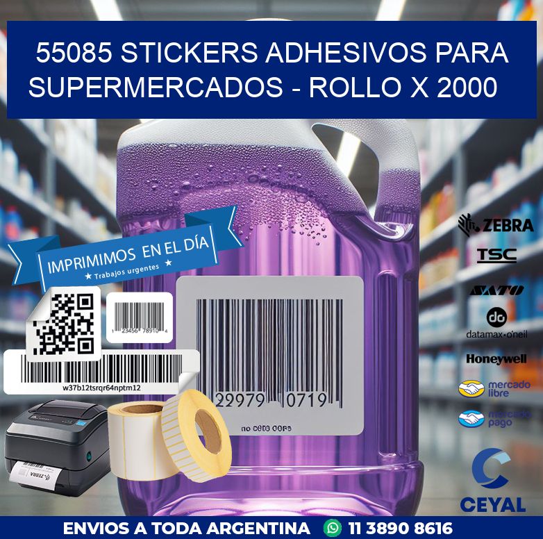 55085 STICKERS ADHESIVOS PARA SUPERMERCADOS - ROLLO X 2000