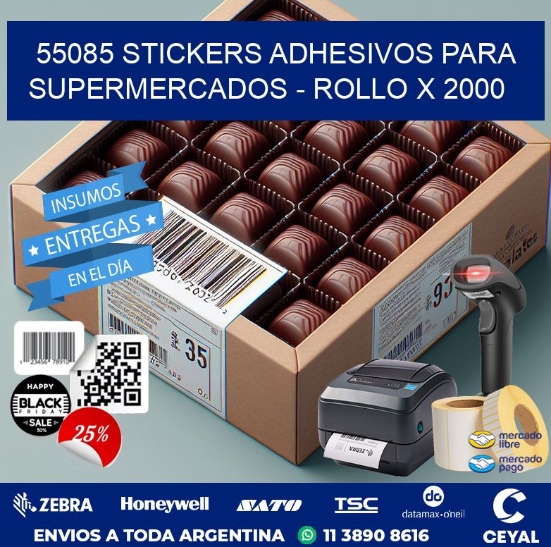55085 STICKERS ADHESIVOS PARA SUPERMERCADOS - ROLLO X 2000