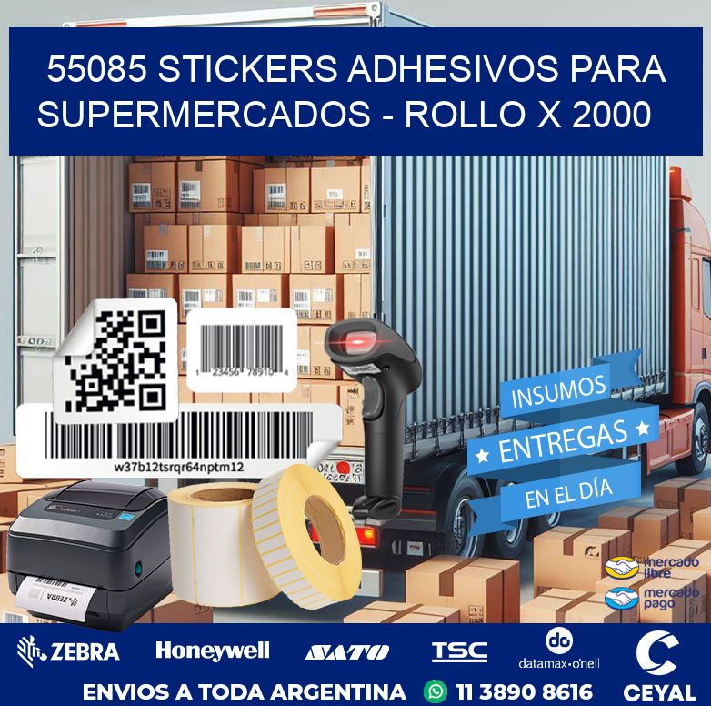 55085 STICKERS ADHESIVOS PARA SUPERMERCADOS - ROLLO X 2000