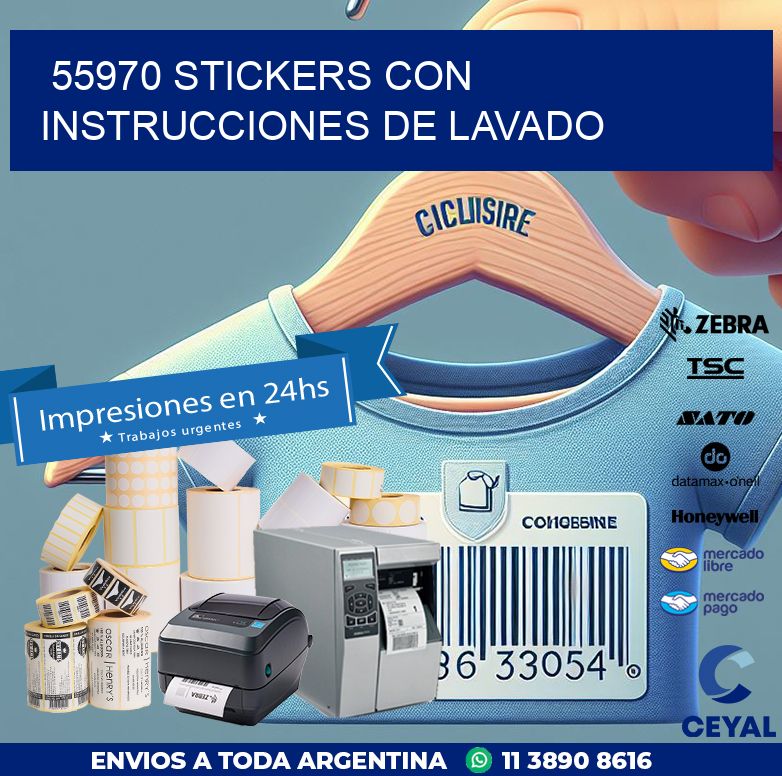 55970 STICKERS CON INSTRUCCIONES DE LAVADO