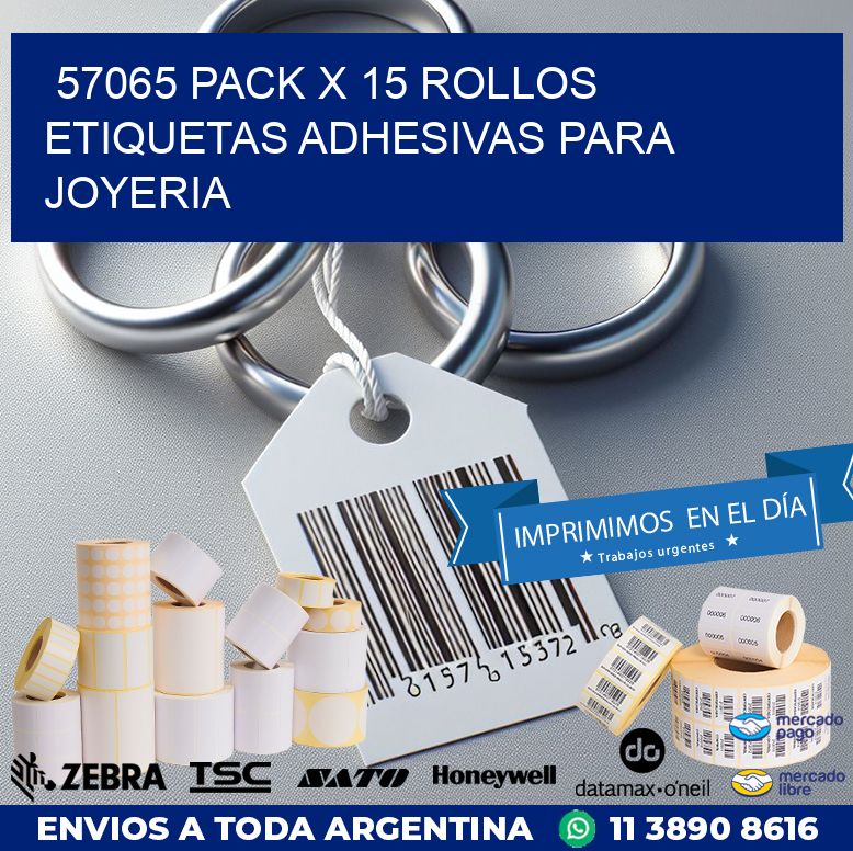 57065 PACK X 15 ROLLOS ETIQUETAS ADHESIVAS PARA JOYERIA