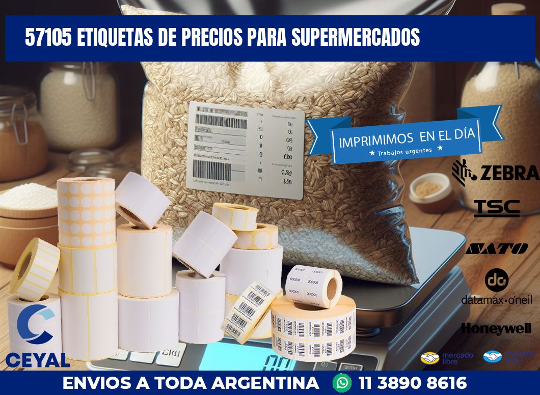 57105 ETIQUETAS DE PRECIOS PARA SUPERMERCADOS