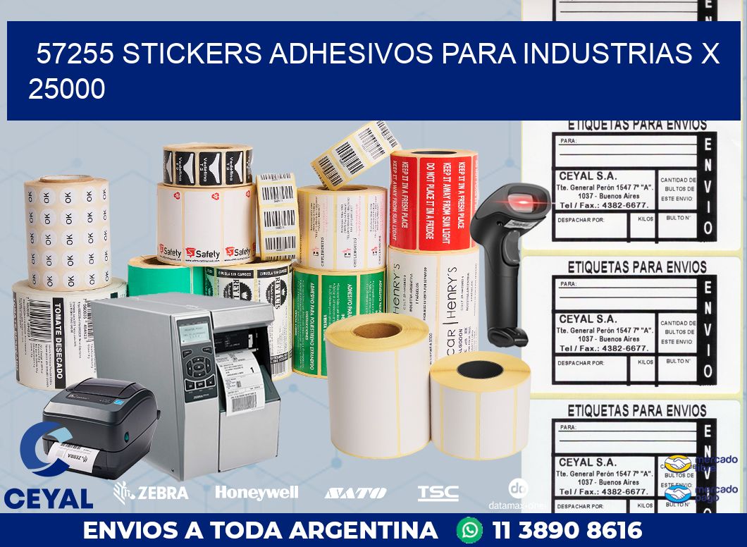 57255 STICKERS ADHESIVOS PARA INDUSTRIAS X 25000