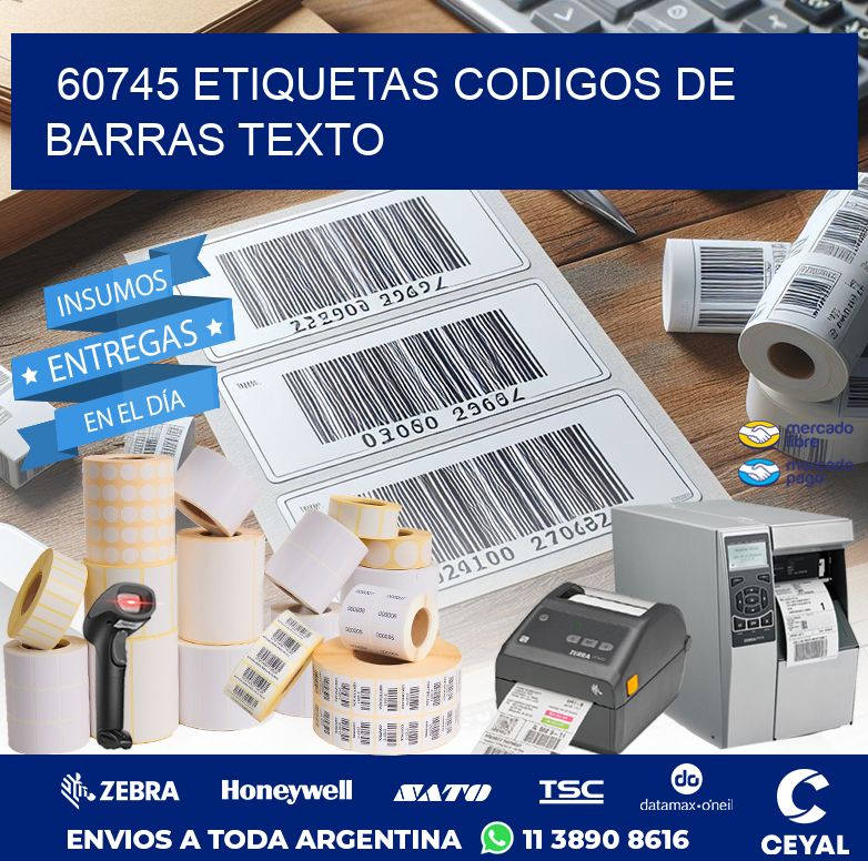 60745 ETIQUETAS CODIGOS DE BARRAS TEXTO