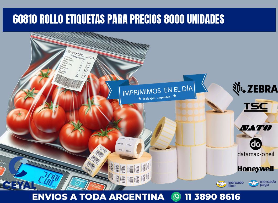 60810 ROLLO ETIQUETAS PARA PRECIOS 8000 UNIDADES