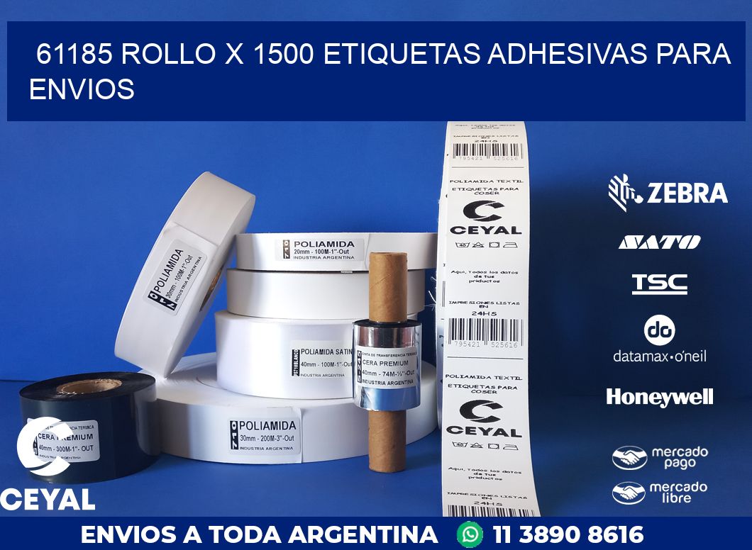 61185 ROLLO X 1500 ETIQUETAS ADHESIVAS PARA ENVIOS