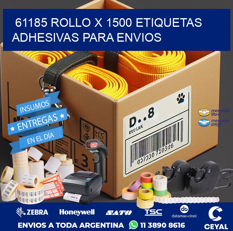 61185 ROLLO X 1500 ETIQUETAS ADHESIVAS PARA ENVIOS