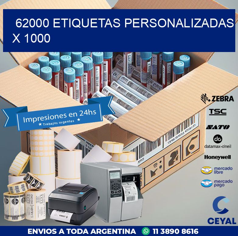 62000 ETIQUETAS PERSONALIZADAS X 1000