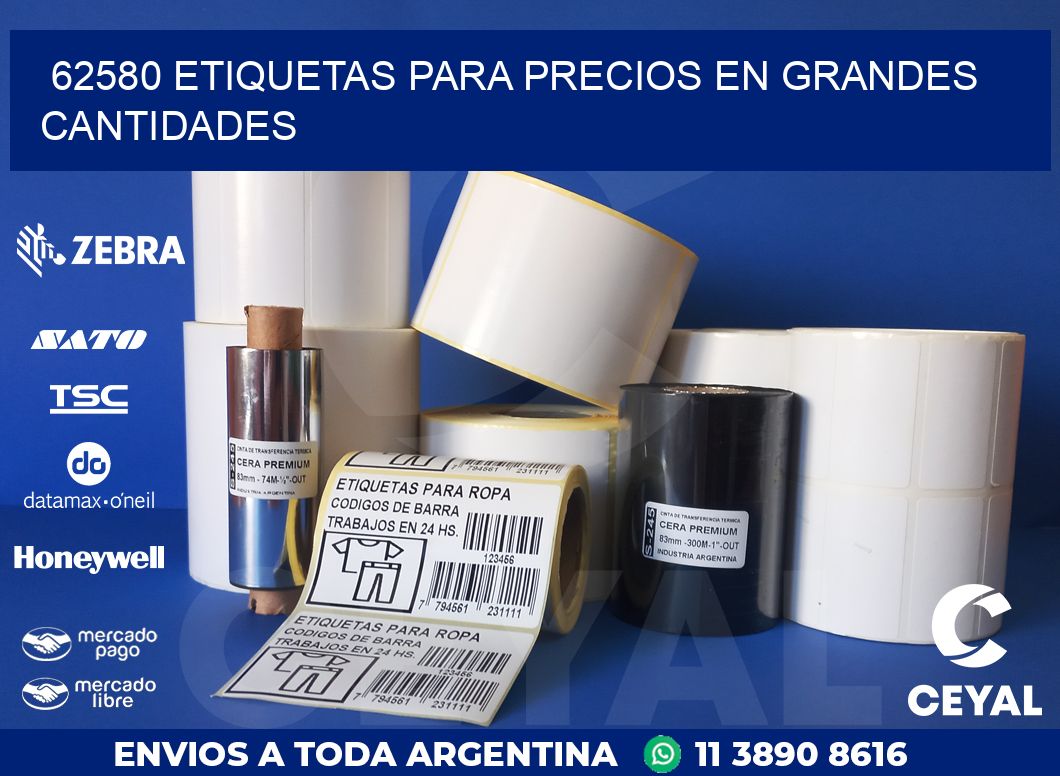 62580 ETIQUETAS PARA PRECIOS EN GRANDES CANTIDADES