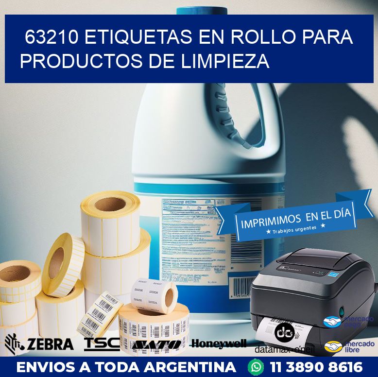 63210 ETIQUETAS EN ROLLO PARA PRODUCTOS DE LIMPIEZA