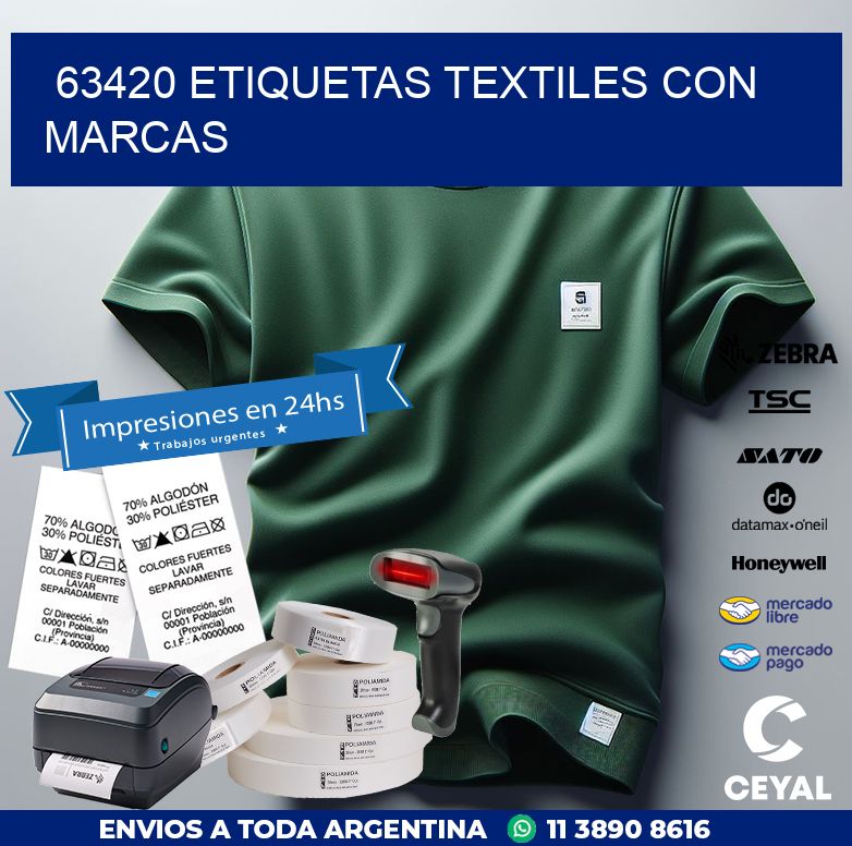 63420 ETIQUETAS TEXTILES CON MARCAS