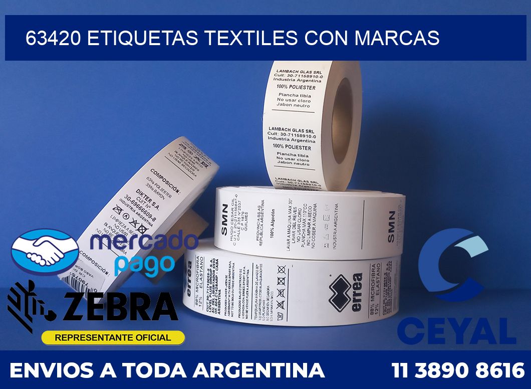 63420 ETIQUETAS TEXTILES CON MARCAS