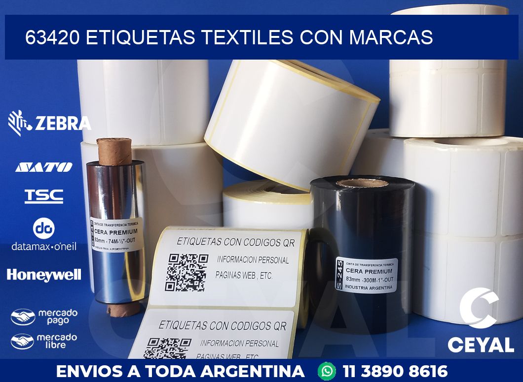 63420 ETIQUETAS TEXTILES CON MARCAS