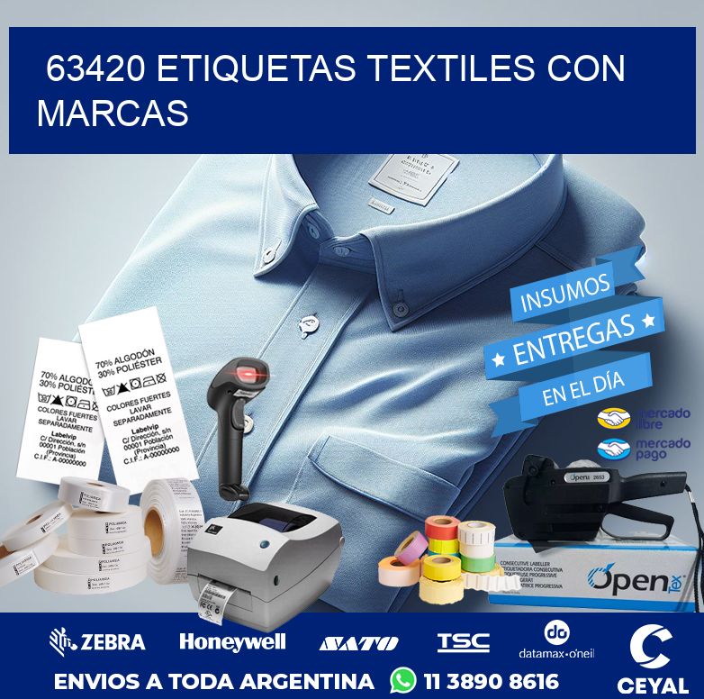 63420 ETIQUETAS TEXTILES CON MARCAS