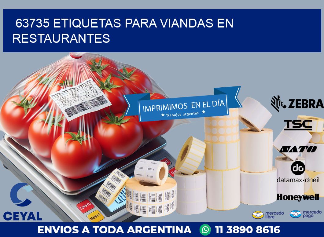 63735 ETIQUETAS PARA VIANDAS EN RESTAURANTES