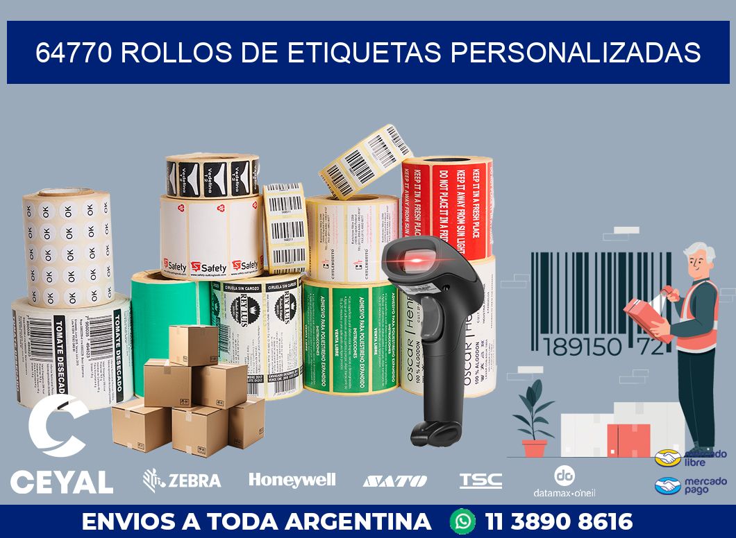 64770 ROLLOS DE ETIQUETAS PERSONALIZADAS