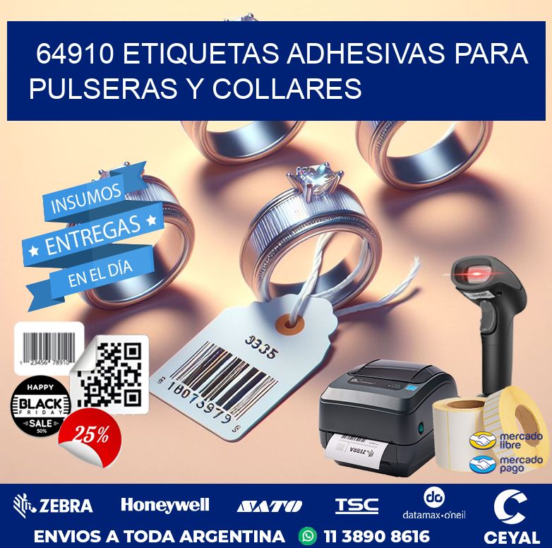 64910 ETIQUETAS ADHESIVAS PARA PULSERAS Y COLLARES