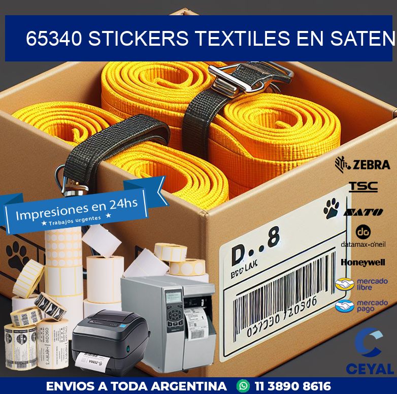 65340 STICKERS TEXTILES EN SATEN