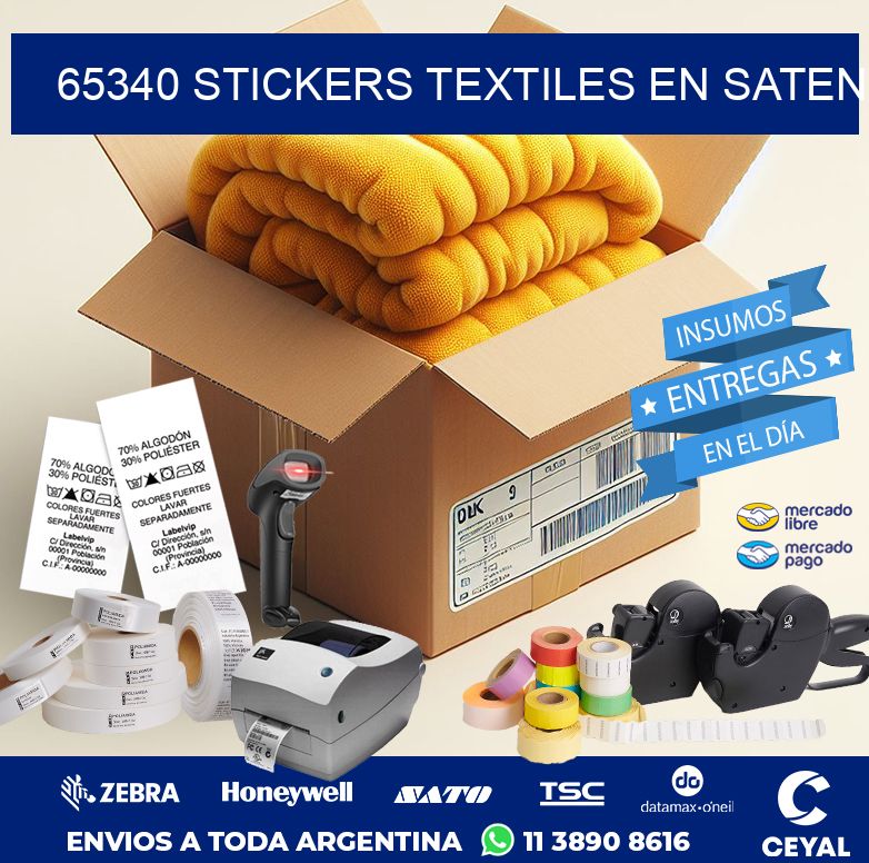 65340 STICKERS TEXTILES EN SATEN