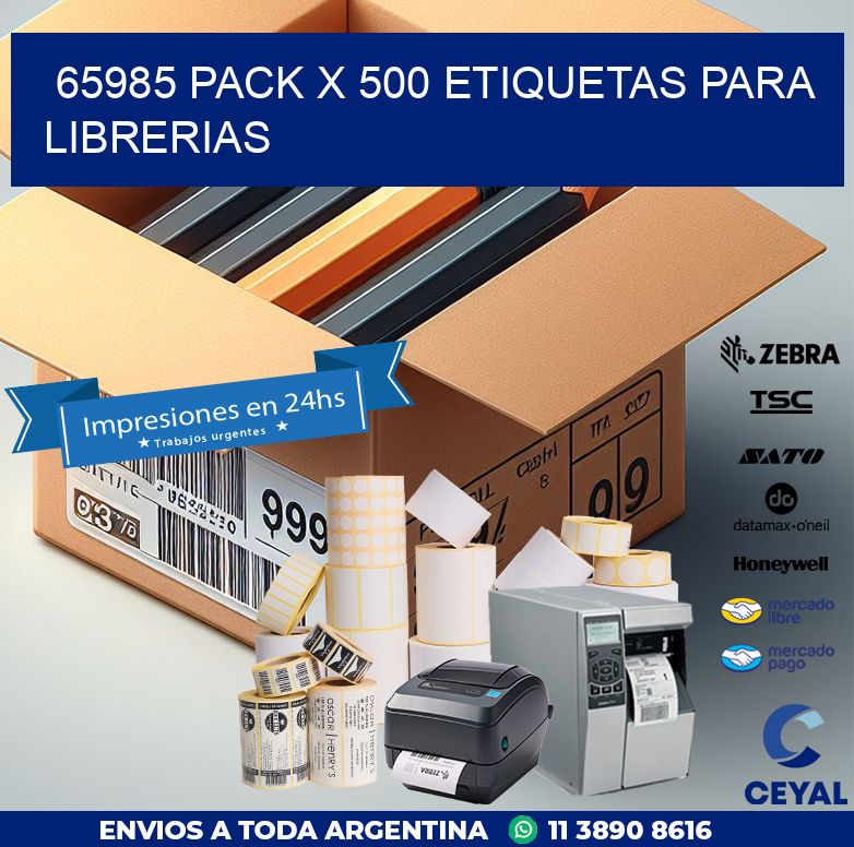 65985 PACK X 500 ETIQUETAS PARA LIBRERIAS