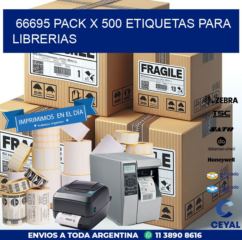 66695 PACK X 500 ETIQUETAS PARA LIBRERIAS
