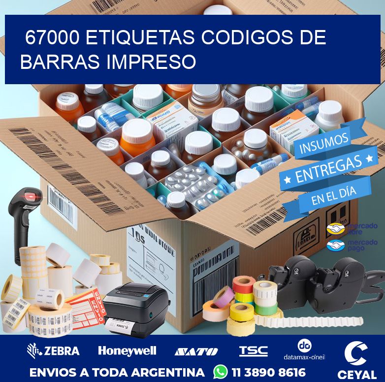 67000 ETIQUETAS CODIGOS DE BARRAS IMPRESO