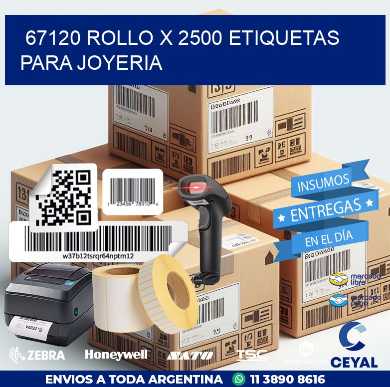 67120 ROLLO X 2500 ETIQUETAS PARA JOYERIA