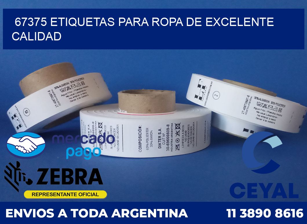 67375 ETIQUETAS PARA ROPA DE EXCELENTE CALIDAD