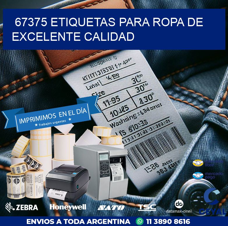 67375 ETIQUETAS PARA ROPA DE EXCELENTE CALIDAD