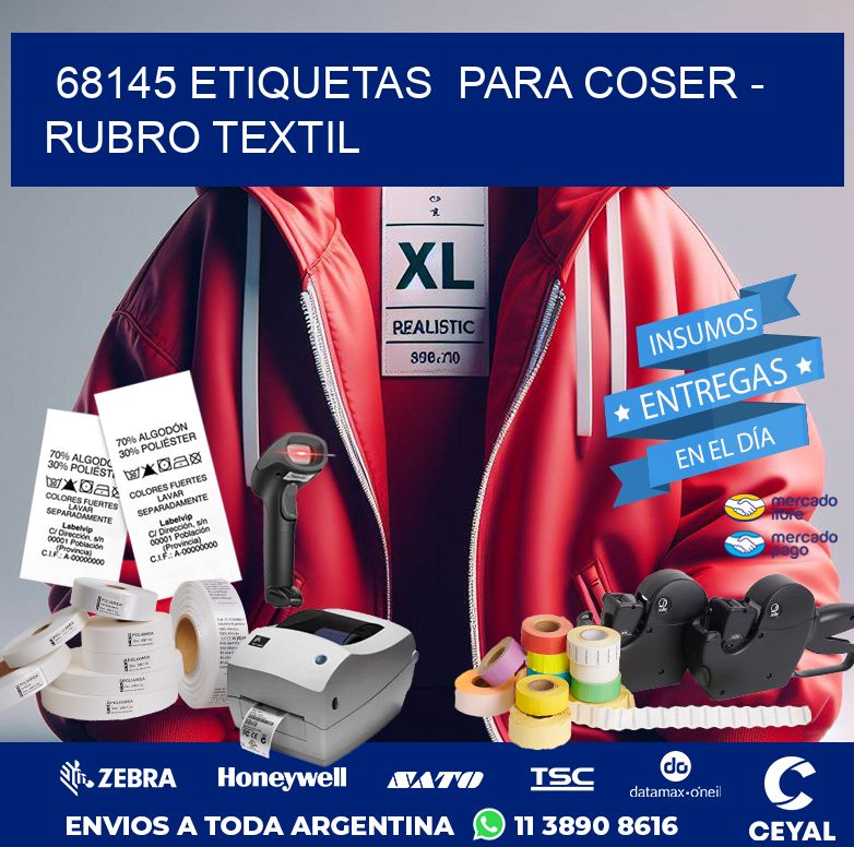 68145 ETIQUETAS  PARA COSER – RUBRO TEXTIL