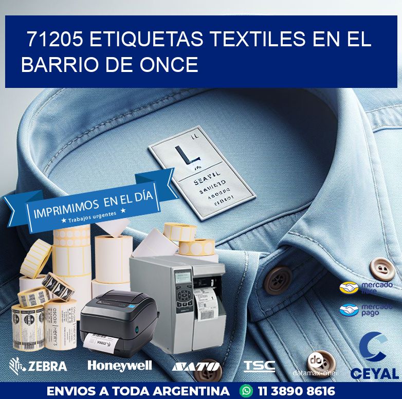 71205 ETIQUETAS TEXTILES EN EL BARRIO DE ONCE