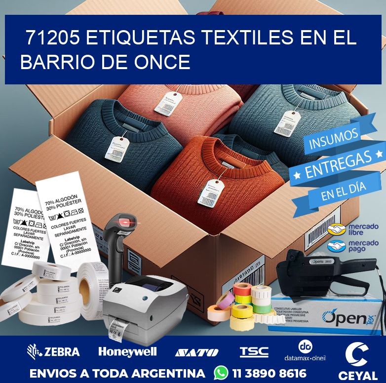 71205 ETIQUETAS TEXTILES EN EL BARRIO DE ONCE