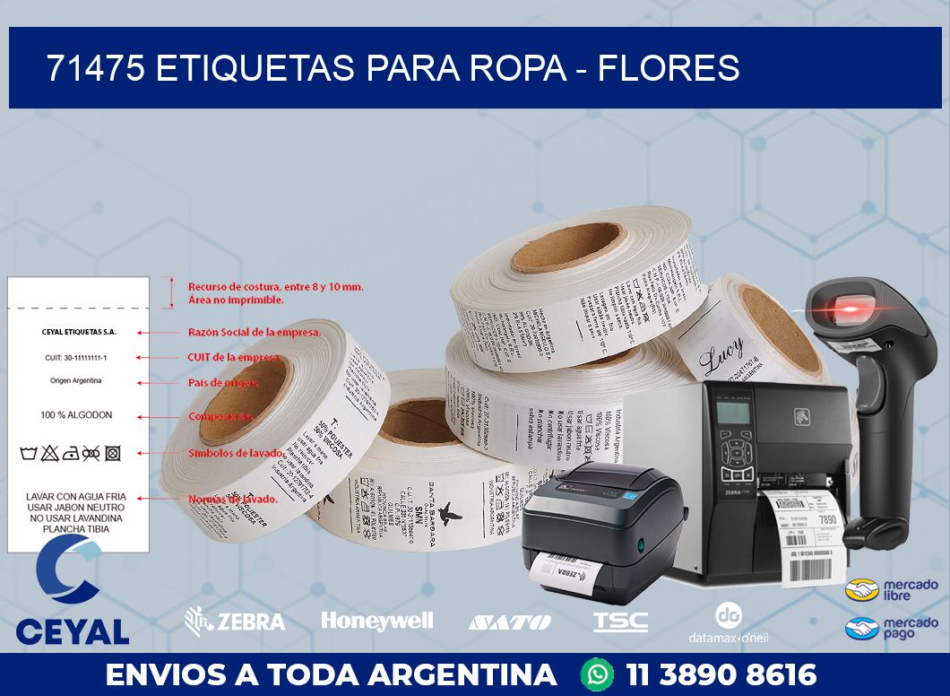 71475 ETIQUETAS PARA ROPA - FLORES