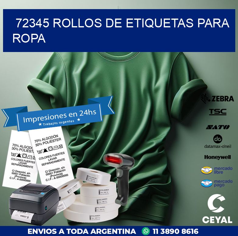 72345 ROLLOS DE ETIQUETAS PARA ROPA