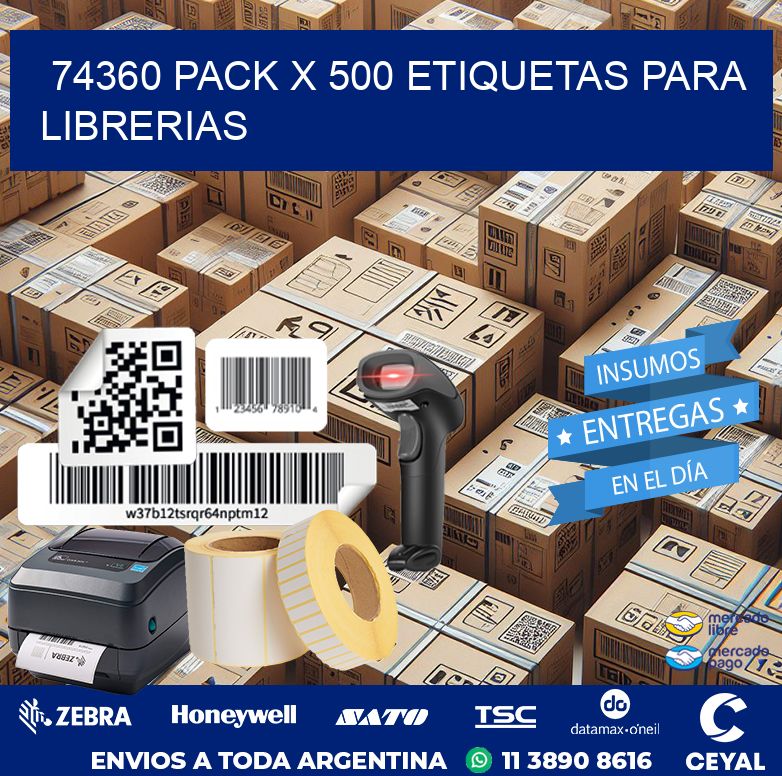 74360 PACK X 500 ETIQUETAS PARA LIBRERIAS