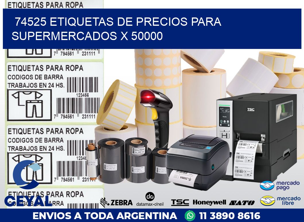 74525 ETIQUETAS DE PRECIOS PARA SUPERMERCADOS X 50000