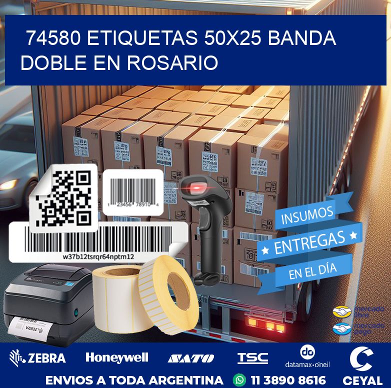 74580 ETIQUETAS 50X25 BANDA DOBLE EN ROSARIO