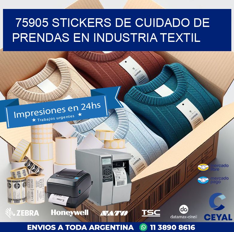 75905 STICKERS DE CUIDADO DE PRENDAS EN INDUSTRIA TEXTIL