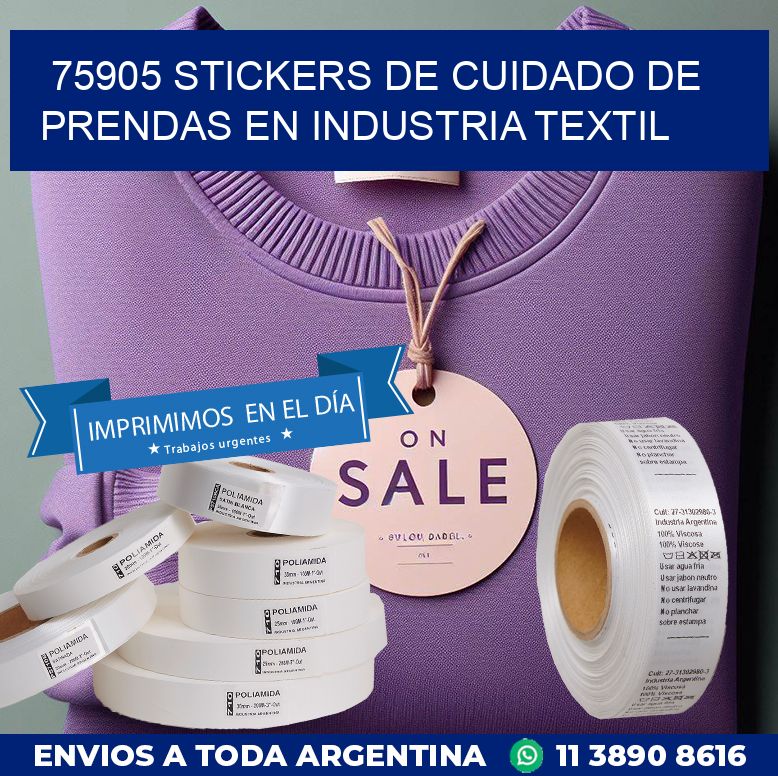 75905 STICKERS DE CUIDADO DE PRENDAS EN INDUSTRIA TEXTIL