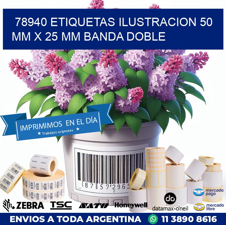 78940 ETIQUETAS ILUSTRACION 50 MM X 25 MM BANDA DOBLE