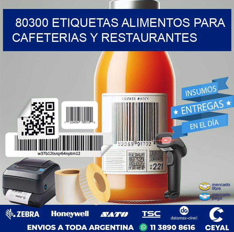 80300 ETIQUETAS ALIMENTOS PARA CAFETERIAS Y RESTAURANTES