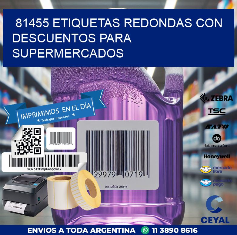 81455 ETIQUETAS REDONDAS CON DESCUENTOS PARA SUPERMERCADOS