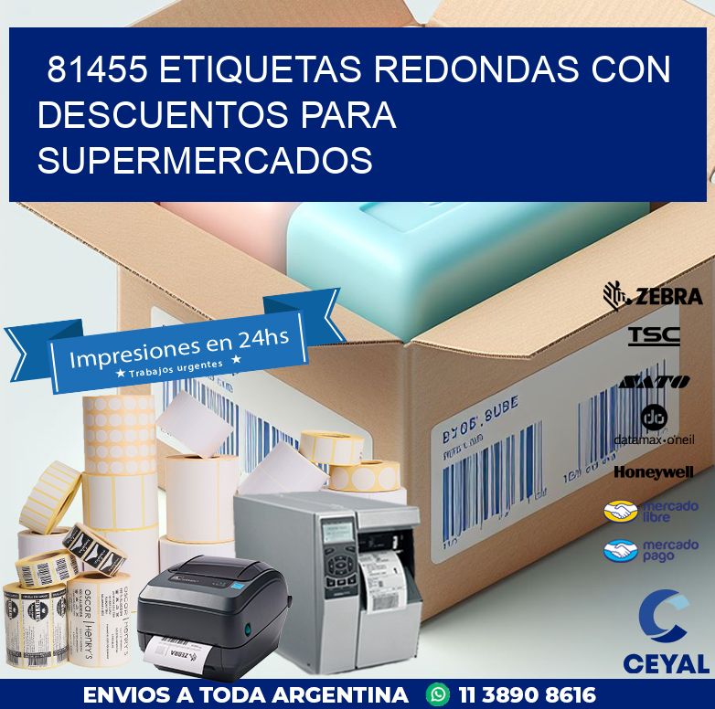 81455 ETIQUETAS REDONDAS CON DESCUENTOS PARA SUPERMERCADOS
